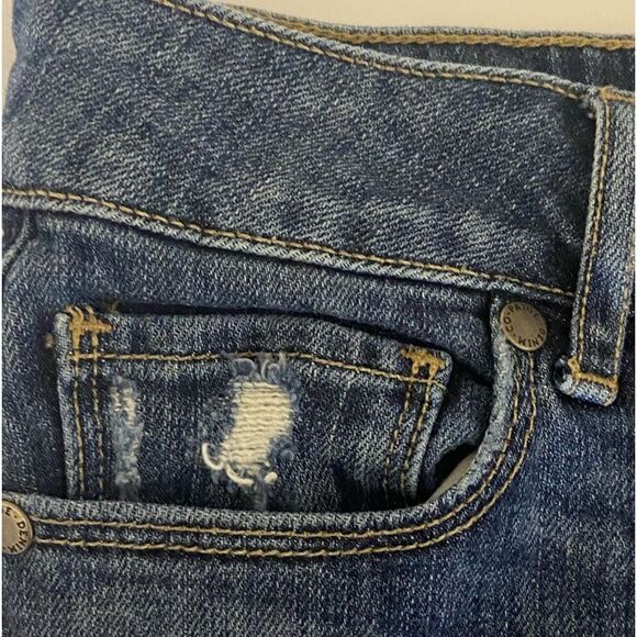 PAIGE - Lightly Distressed Cuffed Hem Denim Jean Shorts - Women’s size 25 - Picture 7 of 12